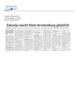 Zakarija macht Klein-Krotzenburg glücklich