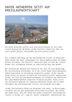 Hafen Antwerpen setzt auf Kreislaufwirtschaft,KONE