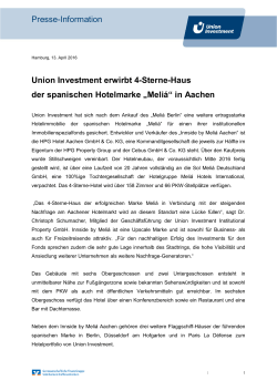 „Meliá“ in Aachen - Union Investment Real Estate GmbH