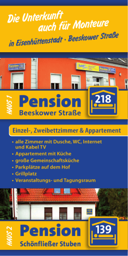unsere Flyer - Pension Beeskower Straße 218