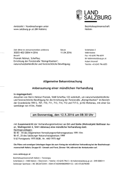 Ansuchen von Herrn Helmut Promok, 5440 Scheffau 122 wohnhaft