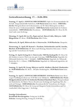 Gottesdienstordnung St. Andreas