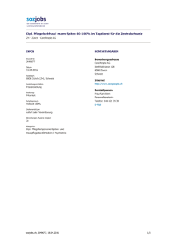 Dipl. Pflegefachfrau/-mann Spitex 60-100% im Tagdienst