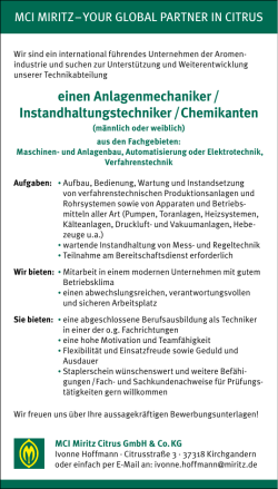 einen Anlagenmechaniker / Instandhaltungstechniker