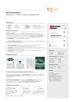 WirtschaftsWoche Business IT / Cloud Computing Spezial 2016