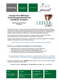 Einladung Analyse Ihrer IBM Notes Anwendungslandschaft mit