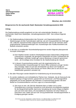 Herrn Oberb&uuml;rgermeister Dieter Reiter Rathaus M&uuml;nchen, den