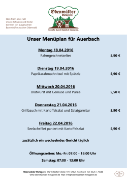 Menü Auerbach - Odenwälder Metzgerei