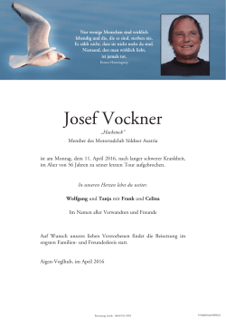 Josef Vockner - Bestattung Lesiak