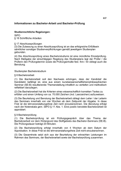 Informationen zu Bachelor-Arbeit und Bachelor