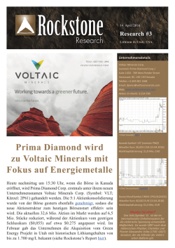 Prima Diamond wird zu Voltaic Minerals mit Fokus auf Energiemetalle