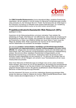 ProjektkoordinatorIn/AssistentIn Web Relaunch (50%)