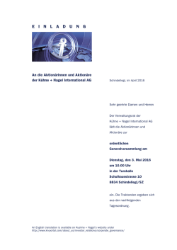 einladung - Kuehne + Nagel