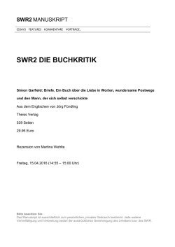 SWR2 DIE BUCHKRITIK