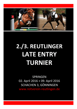 late entry turnier - Reitverein Reutlingen eV