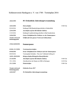 Terminplan 2016 - Schützenverein Hardegsen eV von 1748
