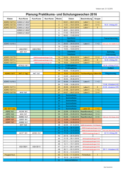 Praktikums- und Ferienplan 2016