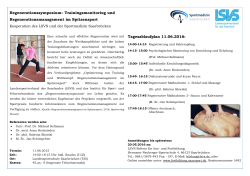 Regenerationssymposium– Trainingsmonitoring und