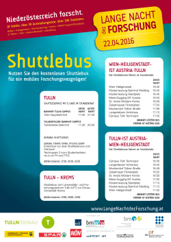 Fahrplan Shuttlebus Tulln - Lange Nacht der Forschung