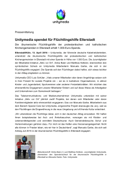 13.04.2016 - Unitymedia spendet für Flüchtlingshilfe Ellerstadt