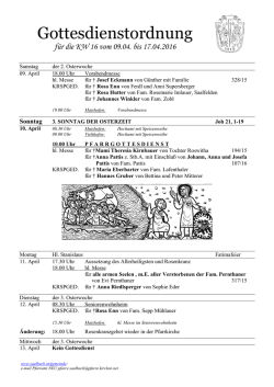 Gottesdienstordnung - Gemeinde Saalbach