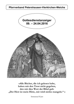 Gottesdienstanzeiger 09. &ndash; 24.04.2016