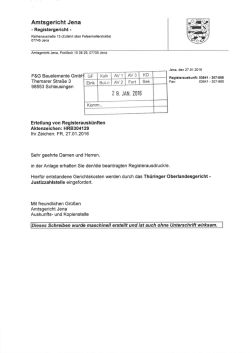 Handelsregisterauszug - F & G Bauelemente GmbH