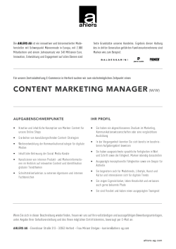 content marketing manager (m/w)