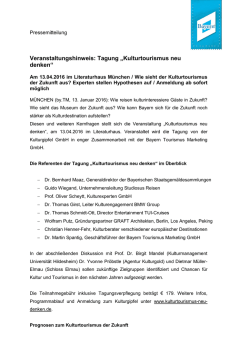 Veranstaltungshinweis: Tagung „Kulturtourismus neu denken“