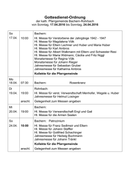 Gottesdienst-Ordnung - Pfarreiengemeinschaft Ottmaring