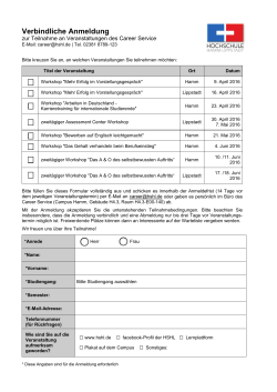 Anmeldeformular - Hochschule Hamm
