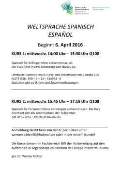 Informationen zu den Kursen