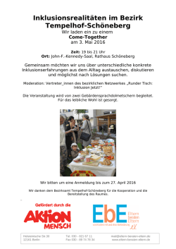 Einladung - Eltern beraten Eltern