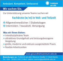 Fachärzte (w/m) in Voll- und Teilzeit Wir suchen Sie.