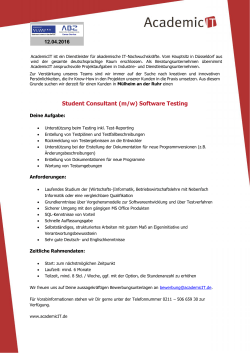 Student Consultant (m/w) Software Testing