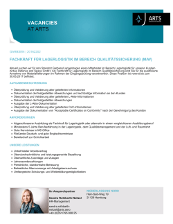 vacancies at arts - ARTS Deutschland GmbH