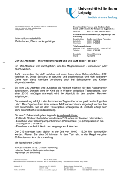 Informationsmaterial f&uuml;r PatientInnen, Eltern und Angeh&ouml;rige Der