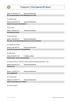 Programm / Club Agenda RC Basel 14.04.2016 07:04
