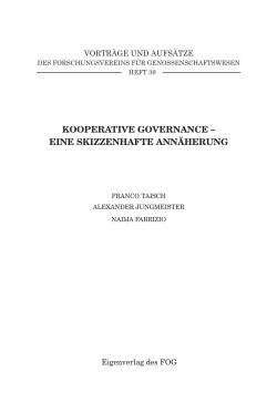 kooperative governance – eine skizzenhafte