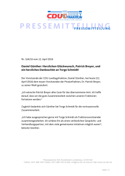 Daniel Günther: Herzlichen Glückwunsch, Patrick Breyer, und ein