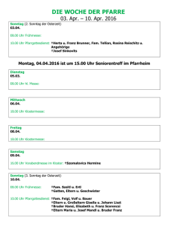 die woche der pfarre - Pfarre Rechnitz