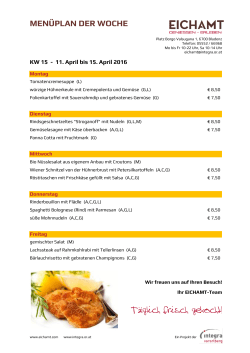 menüplan der woche