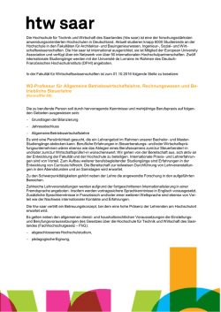 W2-Professur f&uuml;r Allgemeine Betriebswirtschaftslehre