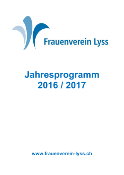 Jahresprogramm 2016 / 2017