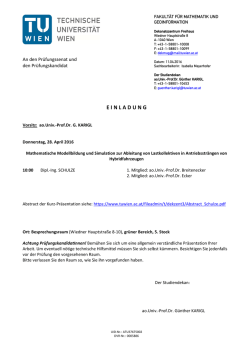 Donnerstag, 28.04.2016 - Technische Universit&auml;t Wien