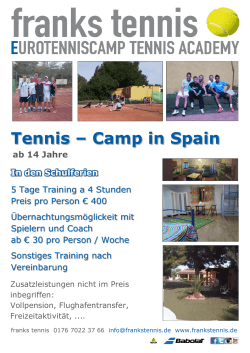 Tennis – Camp in Spain
