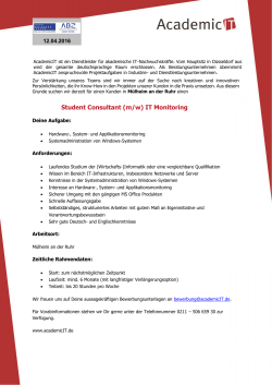 Student Consultant (m/w) IT Monitoring
