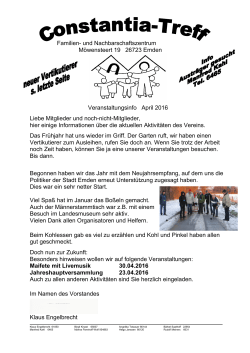 Info - Constantia Treff e. V. Emden, Startseite