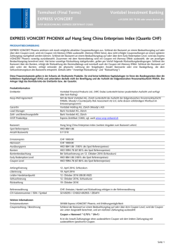 Termsheet (Final Terms) Vontobel Investment Banking EXPRESS