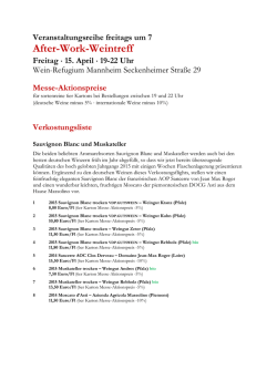 die Verkostungsliste - Wein